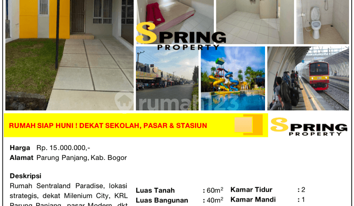 Rumah Murah Sentraland Paradise Stasiun Parung Panjang Bogor