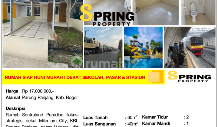 Rumah Murah Sentraland Paradise Stasiun Parung Panjang Bogor