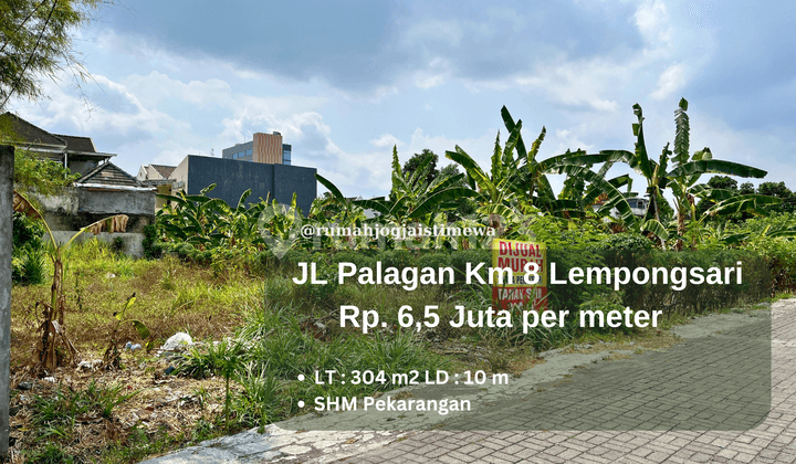 Tanah Strategis di Jl Palagan Km 8 Lempongsari Dekat Hotel Hyatt