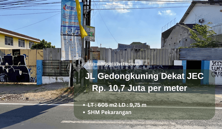 Tanah Pinggir Jalan Raya Gedongkuning Pusat Kota Dekat Jec