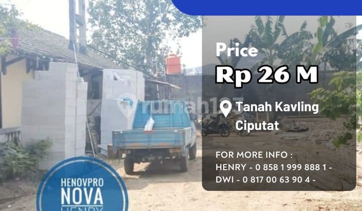 Harga Turun Mendekati Njop Kavling Ciputat Peruntukan Komersil