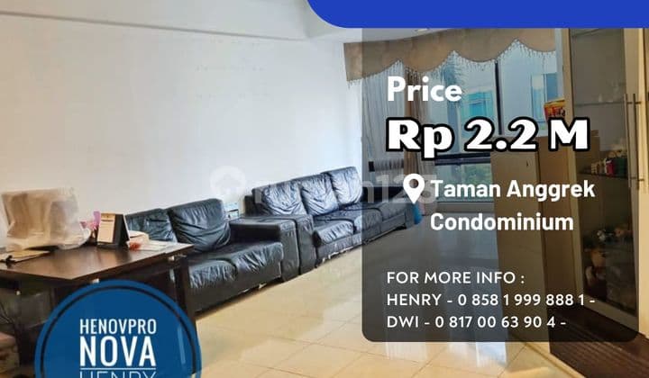 Taman Anggrek Condo 3 BR Special Unit Sdh Renov Hadap Garden+pool
