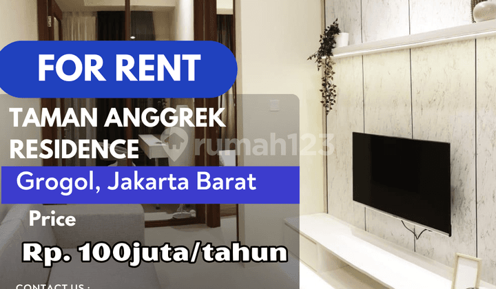 Taman Anggrek Residence Unit 1BR+1Study Full Furnish Mid Floor