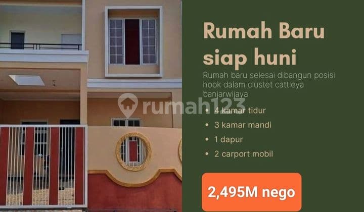 Rumah baru 2 Lantai siap huni SHM di cattleya banjarwijaya