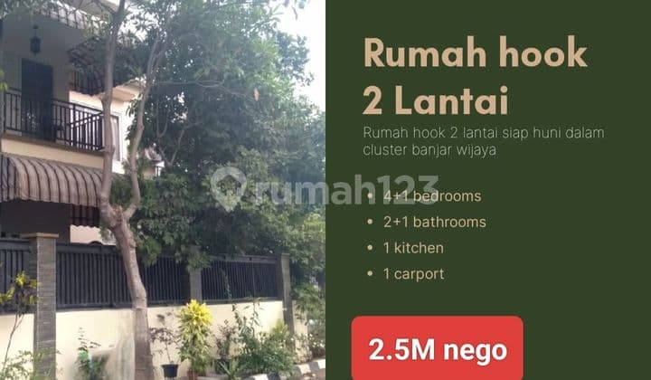 Rumah Murah hook 2 Lantai SHM di Cluster grasia banjarwijaya