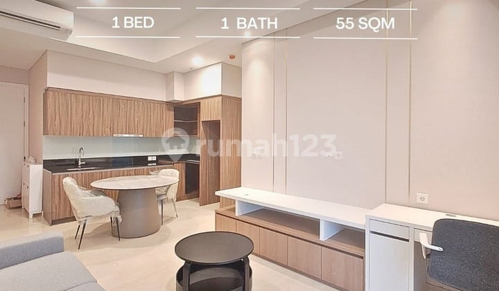 Sewa Murah! 57 Promenade 1 BR 55 Sqm, Fully Furnish, Dekat MRT