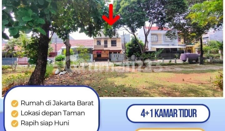 Bebas Banjir Rumah 2 Lantai Depan Taman di Dekat Green Lake City, Jakarta Barat