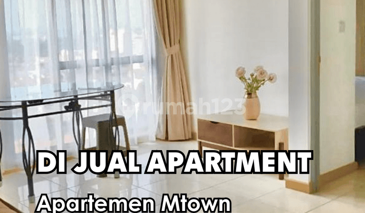 Dijual !!! 1 BR Apartemen Mtown Seberang Sms Mall Tangerang Tower Carmel Lantai 17