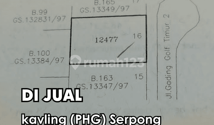 Dijual !!! Kavling 600M² Paramount Hills Golf Serpong (Phg)