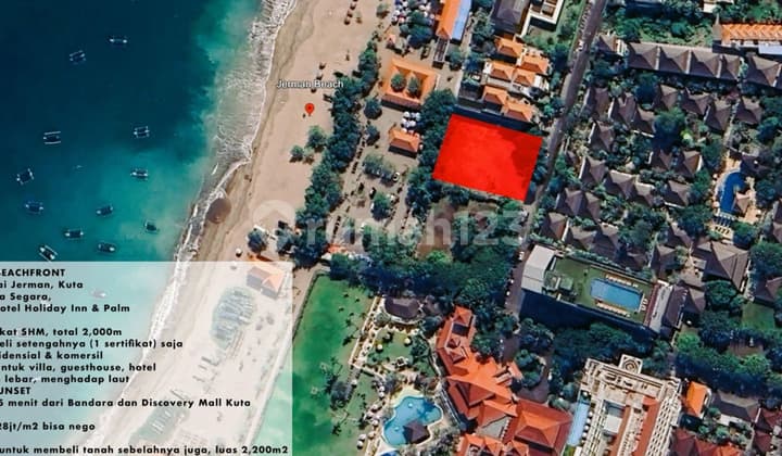 Tanah Beach Front Pantai Jerman Kuta Only 5 Menit From Airport