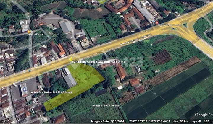 Dijual Tanah Strategis di Jalan Dr Cipto, Lawang Malang