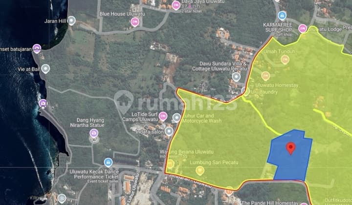 For Rent 50ares-1.7hectares Suluban Beach Land