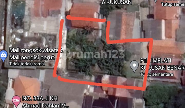 Tanah SHM Luas 512m2 Murah di Jl Ahmad Dahlan, Kukusan