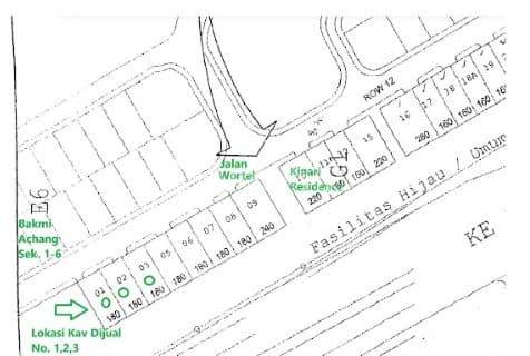 FOR SALE Land on Jl Wortel BSD, Adjacent to Three, Size 9 x 20