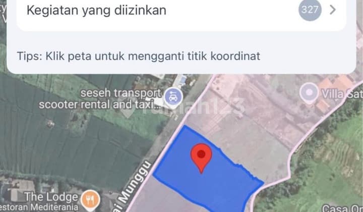 Disewakan Tanah 20 Are SHM di Seseh Beach