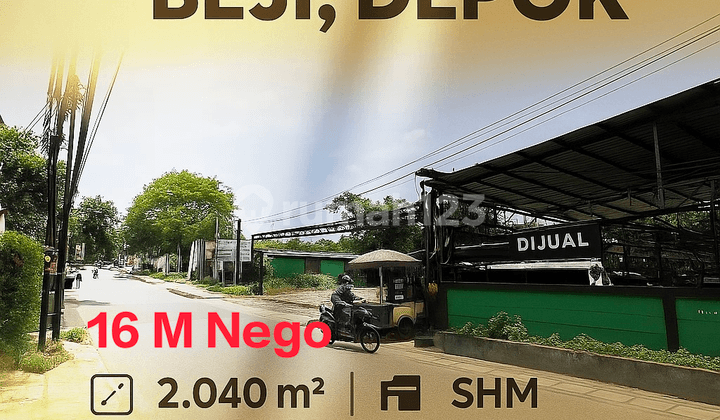 Tanah Beji Depok Pinggir Jln Shm 2040m² Harga Nego