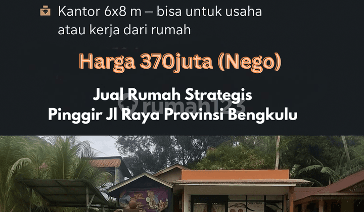 Rumah Dijual Pinggir Jln Raya Bengkulu Plus Tempat Usaha