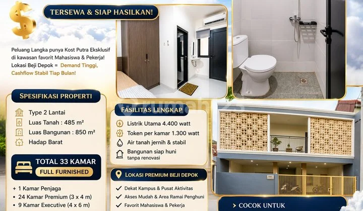 Jual Rumah Kost Aktif Margonda 33 Kamar Dekat Kampus Ui Gunadarma