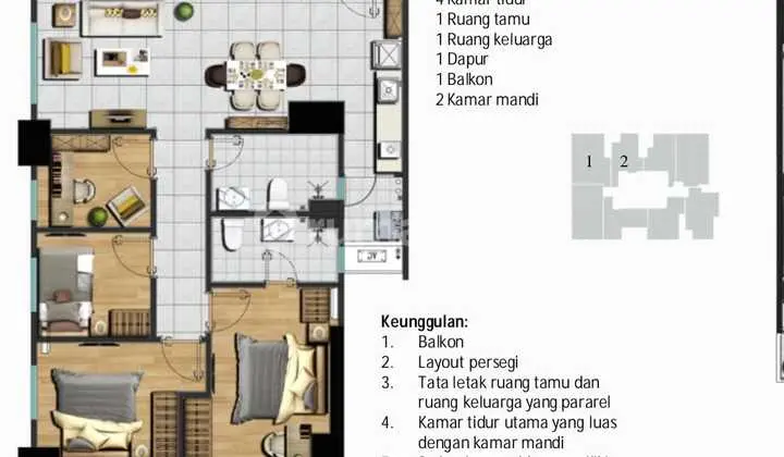 Meikarta Apartment Spearwood Tower District 1 4 Bedroom Ekslusif