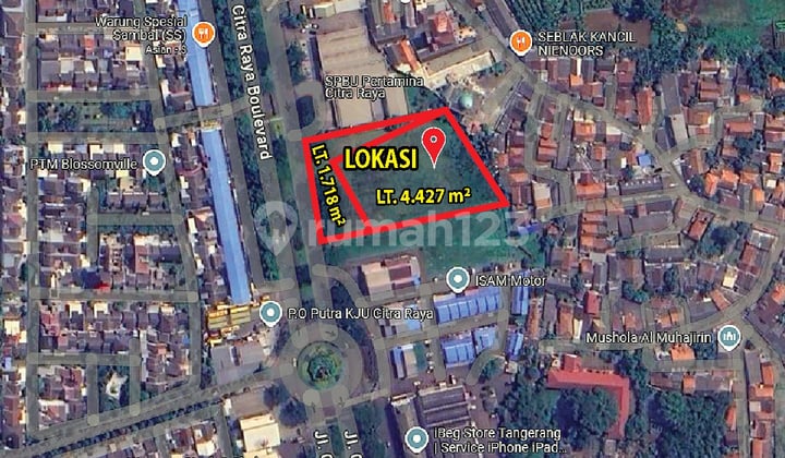 Turun Harga! Tanah Kavling 6145 M2 Di Perum Citra Raya, Cikupa
