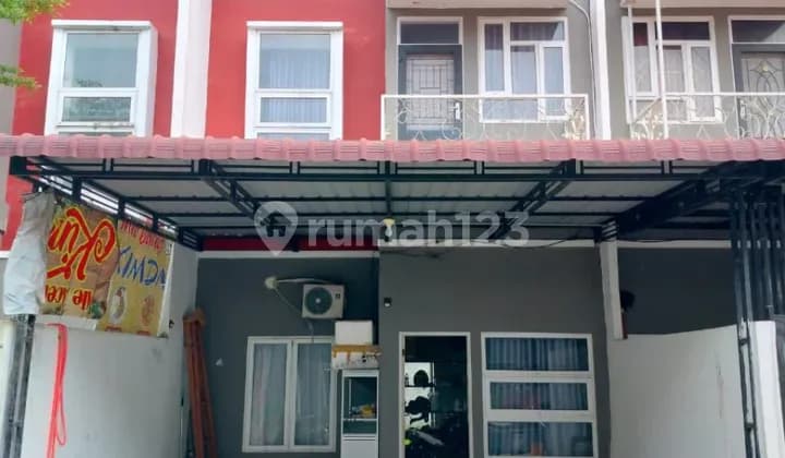 English translation: "For Sale - Fully Furnished 2-Story House in Complex, Medan Marelan"