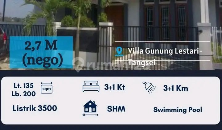 Dijual Rumah Vigules Jombang Tangsel