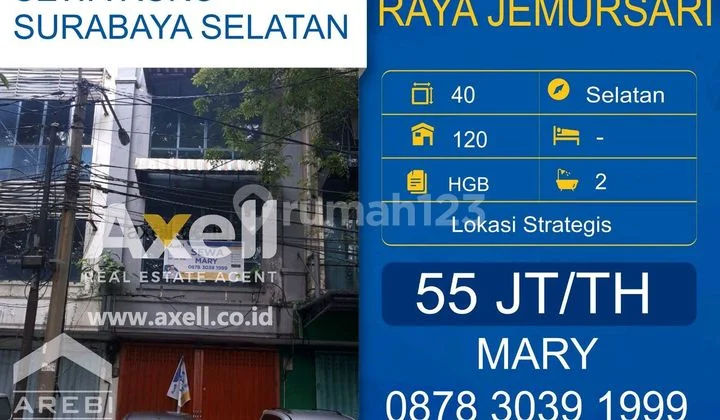 Ruko Raya Jemursari Disewakan Ruko Raya Jemursari Disewakan
