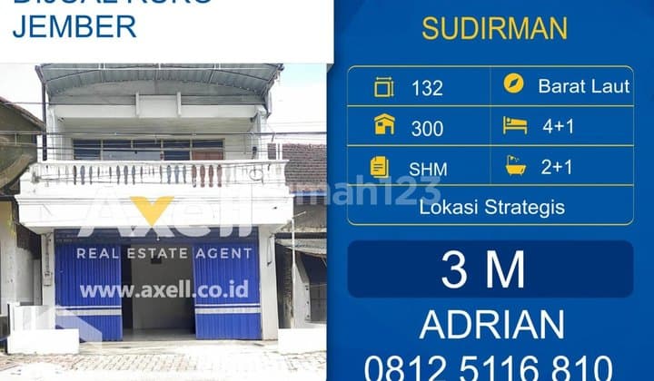 Shop House on Jl Panglima Besar Sudirman, Jember, For Sale