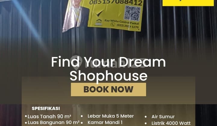 Disewa Ruko bagus terenovasi di Pasar Baru Andir Strategis