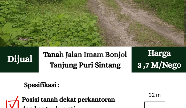 tanah jalan imam bonjol tanjung puri sintang
