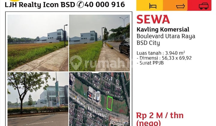 Kavling Komersial di Jl. Bsd Boulevard Utara no 18, Lengkong Kulon, Pagedangan, Tangerang, Banten, Indonesia, 15331, BSD City 3940.0 m²
