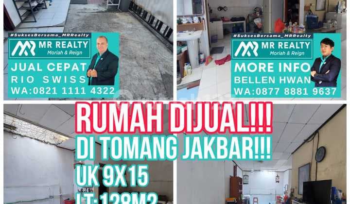 ** Rumah di Tomang Hitung Tanah Akses Jalan 2 Mobil**