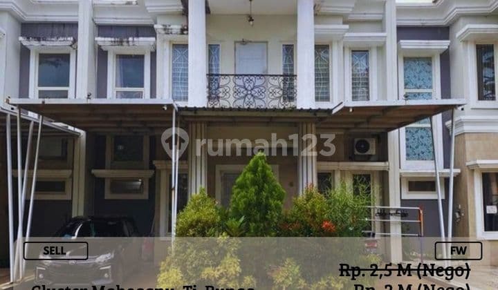 Dijual Rumah Siap Huni Cluster Mahogany Tj Bunga 2Lantai Nego FW