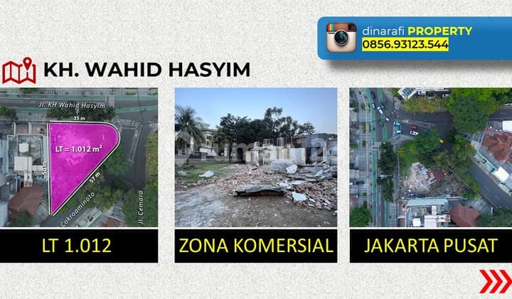 Land on Jalan KH Wahid Hasyim, Central Jakarta, HGB 1,012 m²