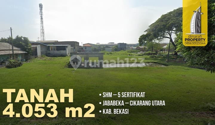 Tanah 4053 m2 SHM Jababeka Pasir Gombong Cikarang Utara, Bekasi