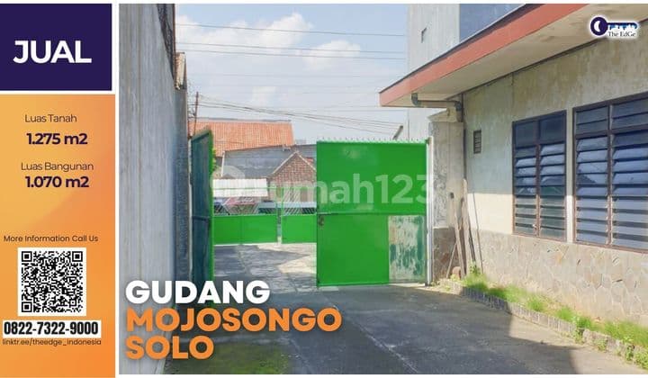 Gudang + Mess 1.070 M² Solo - Lokasi Dekat Jalan Raya Kolonel Sutarto