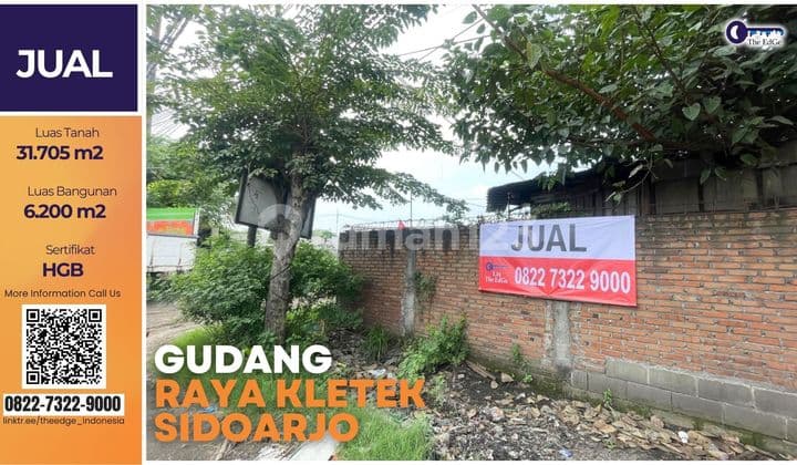 Gudang Besar Taman Sidoarjo Lahan 3 Hektar Cocok Pabrik