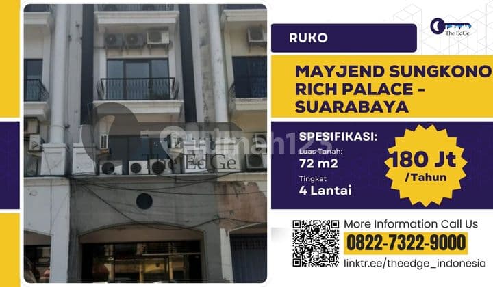 Sewa Ruko 4 Lantai Mayjend Sungkono Rich Palace Surabaya The Edge