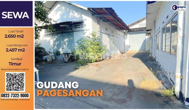 Gudang Siap Pakai Surabaya Selatan Luas 2.457 M² | Dekat Tol Waru