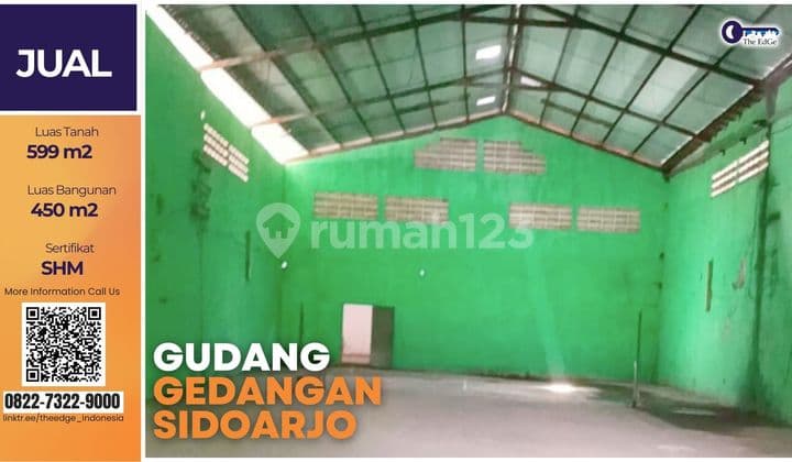 Gudang Dijual Gedangan Sidoarjo SHM 599 M² Siap Pakai
