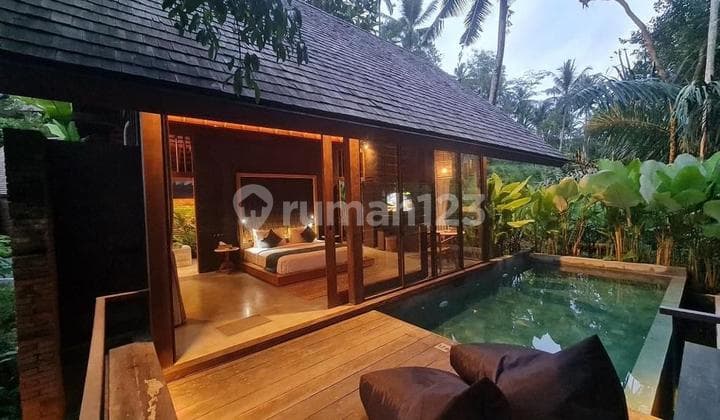 Villa Di Ubud Dengan Private Pool View Ke Sungai Tropical Forest.