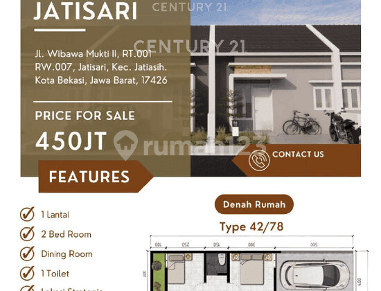 Rumah Baru Lokasi Strategis Di Jatisari Jatiasih S9065