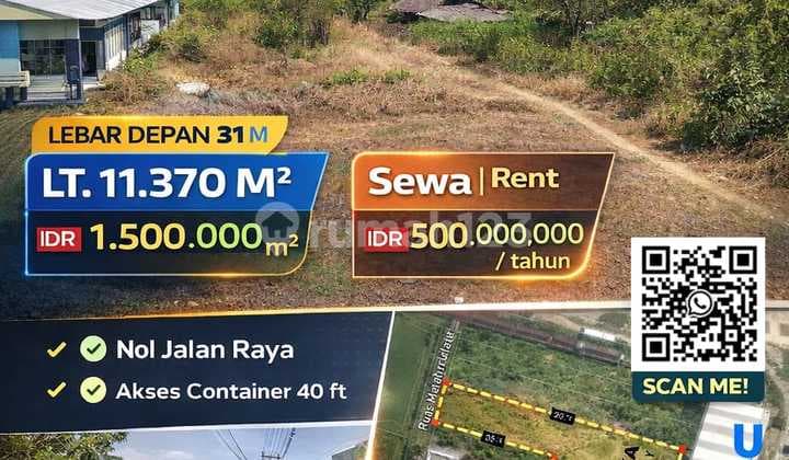 Tanah Industri di Raya Metatu Cerme Benjeng Gresik Akses 40 Feet