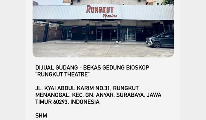 Gudang Ex Gedung Bioskop Rungkut Theatre Kyai Abdul Karim Rungkut