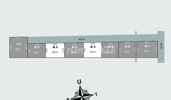 Dekat Kampus Ugm, Tanah Jogja di Jl. Kaliurang KM 8