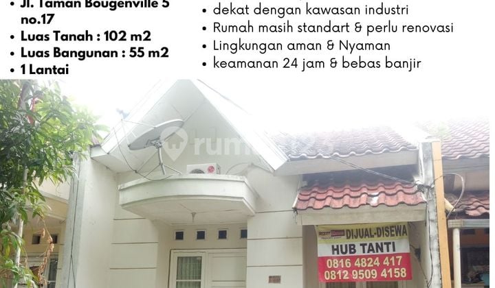 Dijual Rumah 1 Lantai di Taman Bougenville Lippo Cikarang