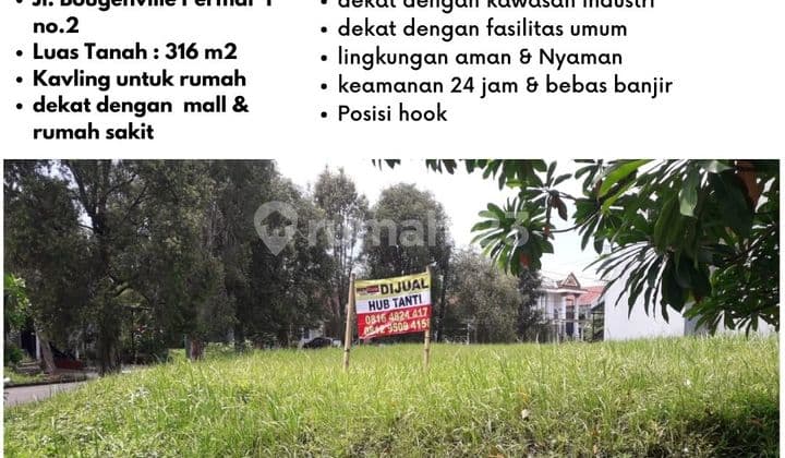 Dijual Kavling Hook di Bougenville Permai Lippo Cikarang