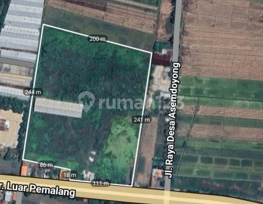 Industrial Land Zero National Road 2 Minutes to Pemalang Toll Exit