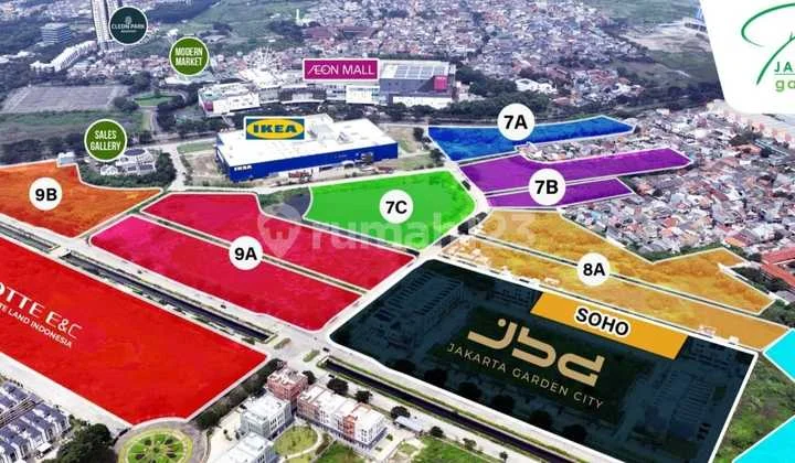Kavling Commercial Siap Bangun di Jakarta Garden City, Jak Tim,Strategis, Dikelilingi Banyak Fasilitas Kota