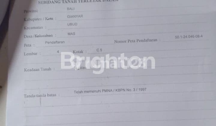 TANAH DI MAS GIANYAR